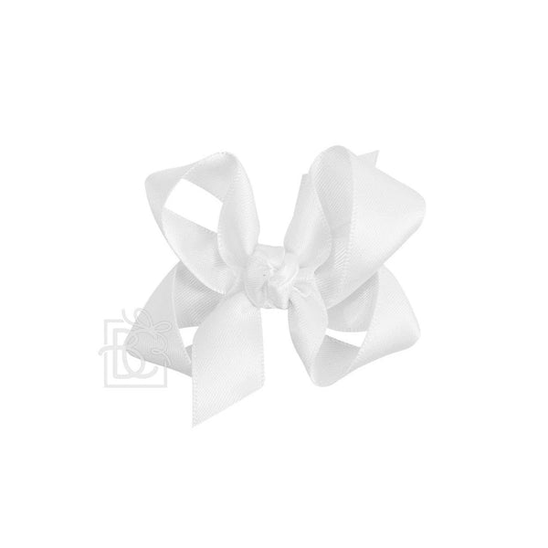 Satin Knot Bow- White (3")