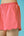 Scalloped Zip-Up Lounge Short Set- Coral