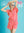 Scalloped Zip-Up Lounge Short Set- Coral
