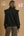 Ruffle Shoulder Quarter-Zip Pullover- Black