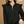 Ruffle Shoulder Quarter-Zip Pullover- Black