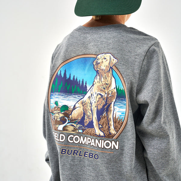 Youth Tee- Field Companion- Dark Heather Grey