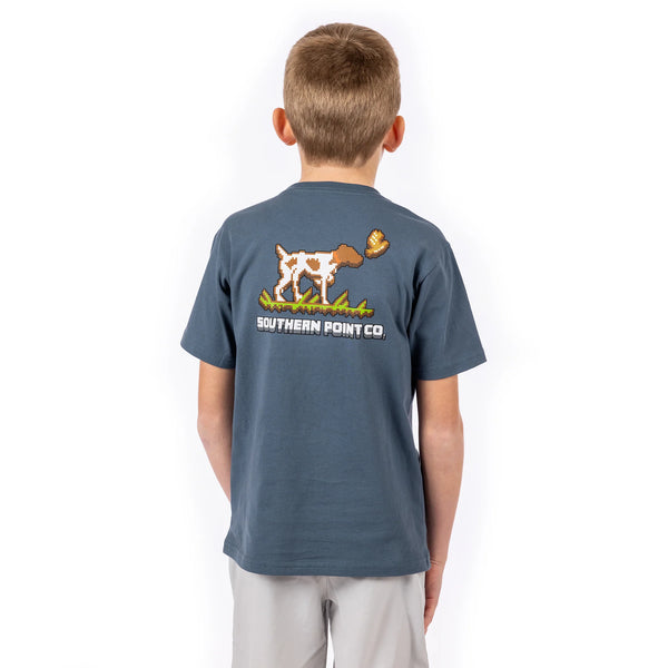 Youth Pixel Greyton Tee- Vintage Navy