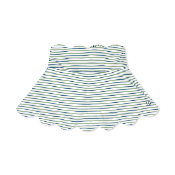 Zoe Scallop Skort- Pistachio Green Stripe