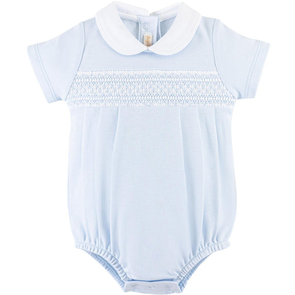 Smock Embroidered Bubble- Light Blue