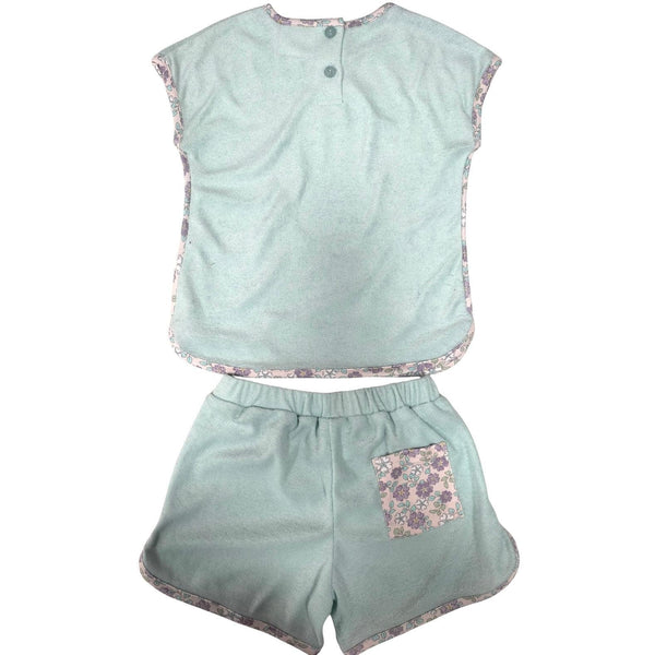 Luna Terry Short Set- Aqua