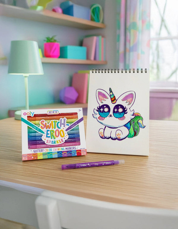 Switch-eroo! Sparkle Color Changing Markers- Set of 12