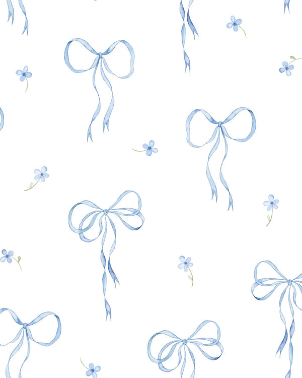 Lila Knit Romper- Blue Bows