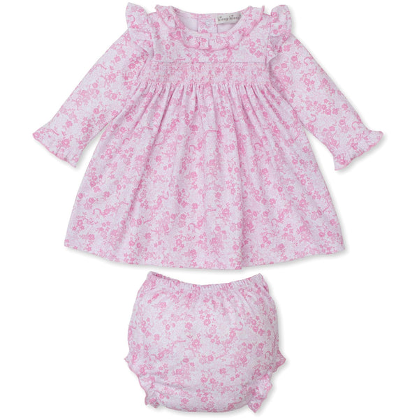 Old English Roses Pink Smocked Dress