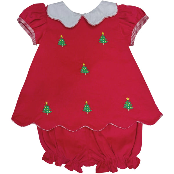 Christmas Tree Sundae Bloomer Set- Red Cord