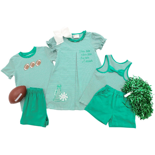 Football Trio Shirt- Green Stripe