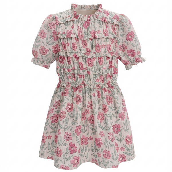 Woodblock Floral Chloe Dress