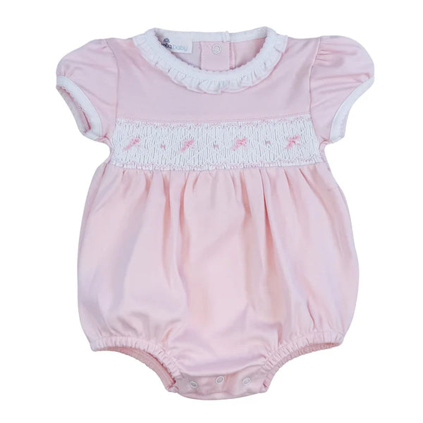 Amelia's Classics Solid Smocked Bubble- Pink