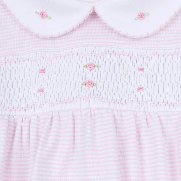 Anna Smocked Collared S/S Bubble- Pink
