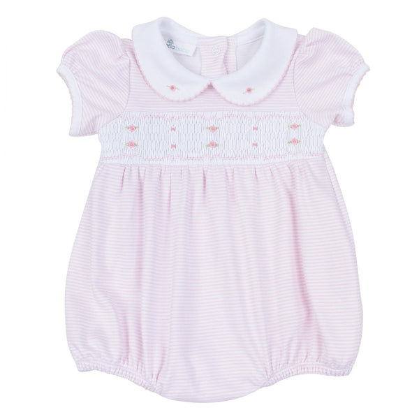 Anna Smocked Collared S/S Bubble- Pink