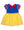 Princess Bow Twirl Dress- Royal Blue & Yellow