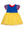 Princess Bow Twirl Dress- Royal Blue & Yellow