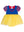 Princess Bow Twirl Romper- Royal Blue & Yellow