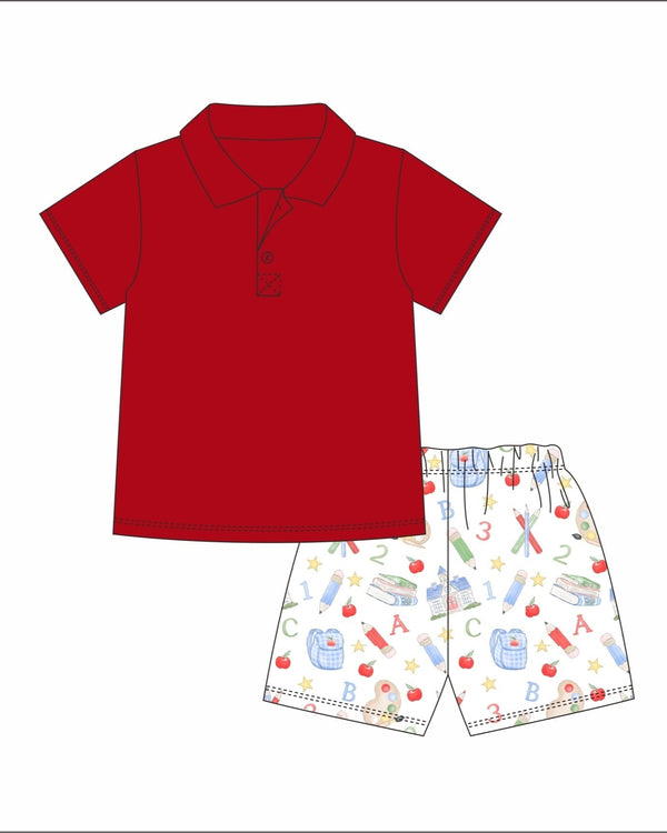 Easy as ABC Polo Short Set