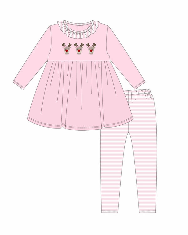 Run Run Rudolph Ruffle Pants Set