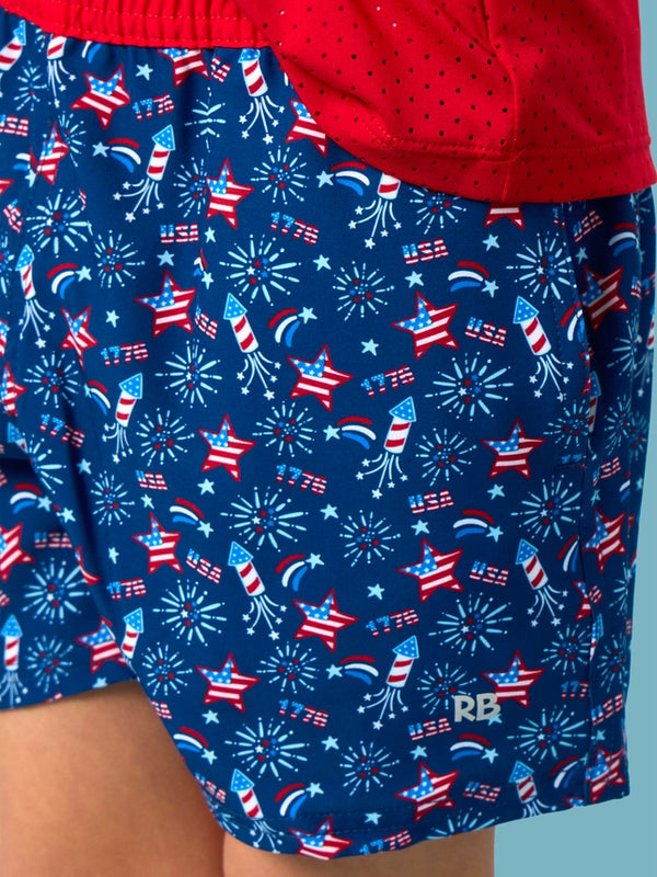 Red White & Boom Fireworks Performance Court Shorts