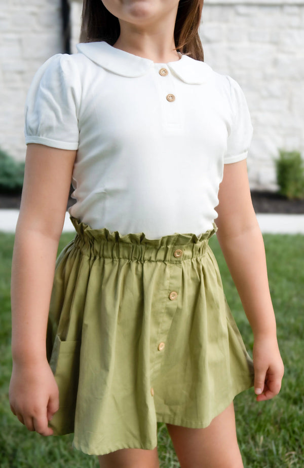 Emma Woven Skirt- Sage Green