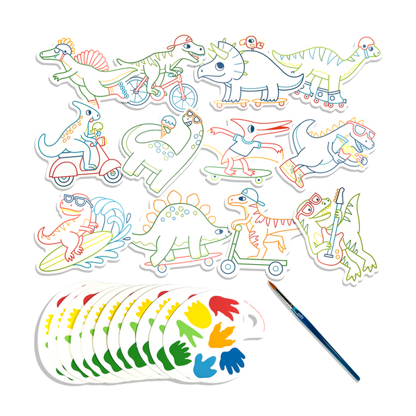 Playful Painters: Easy Watercolor Painting Kit- Chills & Thrills Dinos. (25 PC Set)