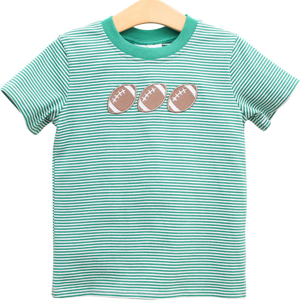 Football Trio Shirt- Green Stripe