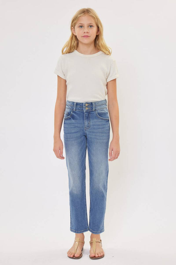 Dream High Rise Mini Straight Leg Jeans