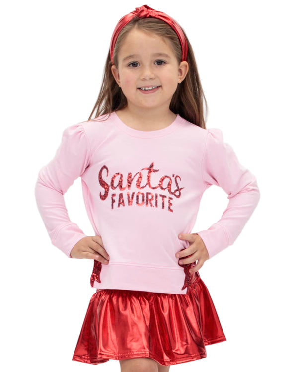Holly Santa's Favorite in Sequin- Pink