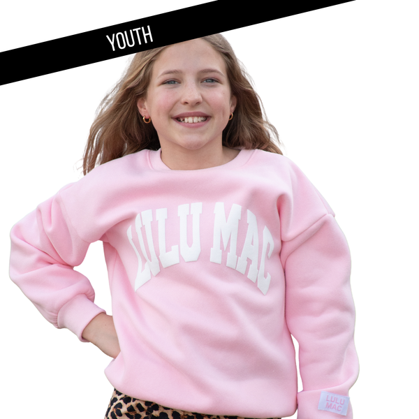 Lulu Mac Sweatshirt- Light Pink/White