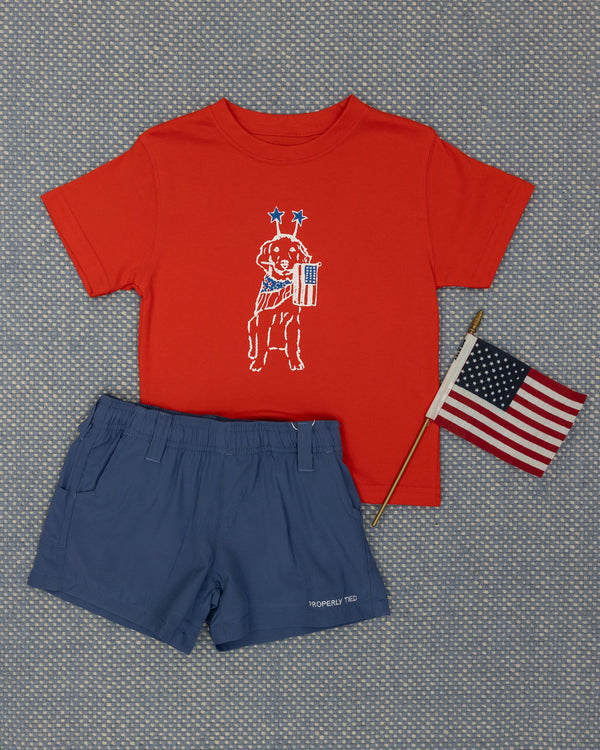 Red Patriotic Dog T-Shirt