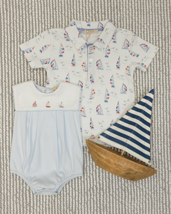 Tiny Sails Bib Bubble- Light Blue