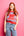 Powder Red Plaid Ole Miss M Sweater Vest- (Women's)