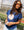 Navy Flower Baseball Tee- (Women's)