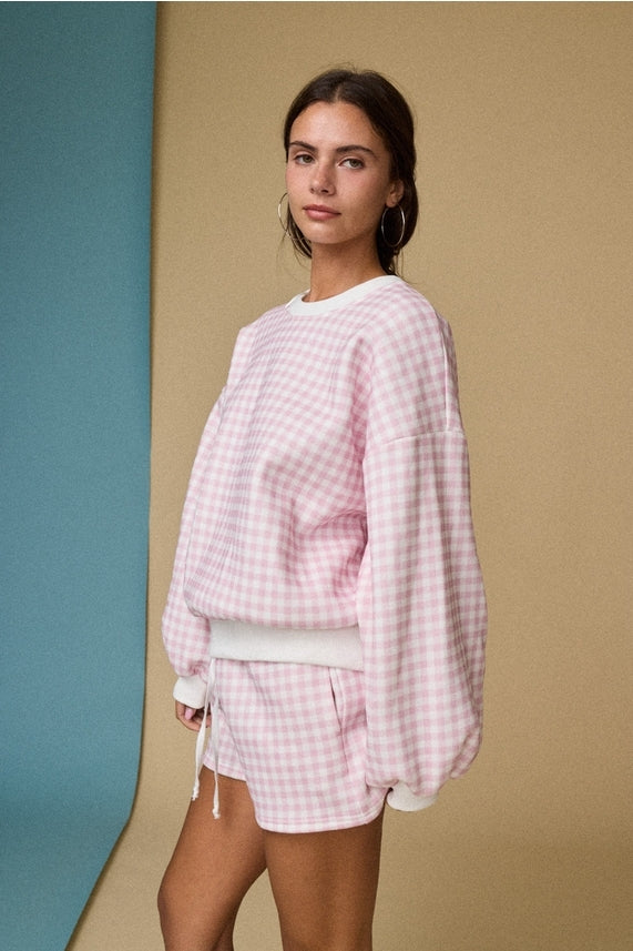 Pink Gingham Lounge Set