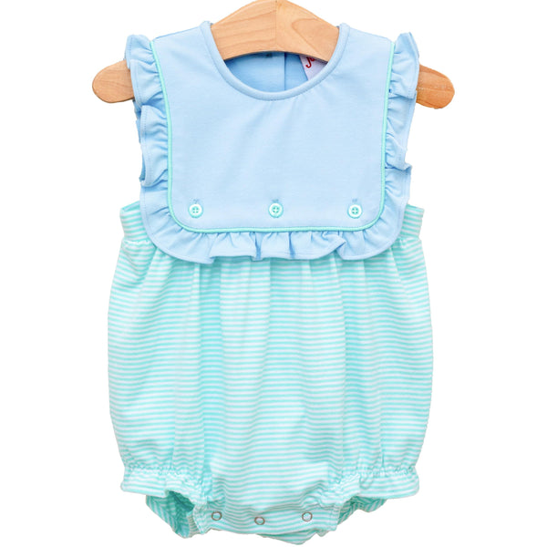 Amelia Bubble- Light Blue with Mint Stripe
