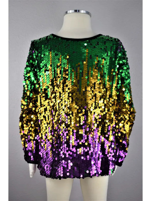 Mardi Gras Colored Sequin Tunic