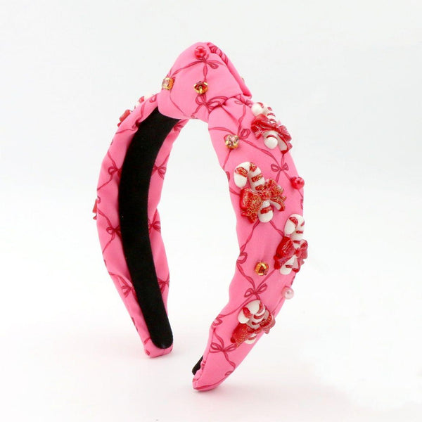 Candy Cane On Bow Headband