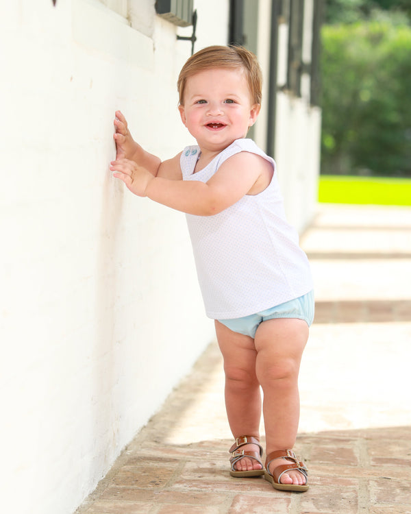 Shepherd Diaper Set- Light Blue Bitty Dot