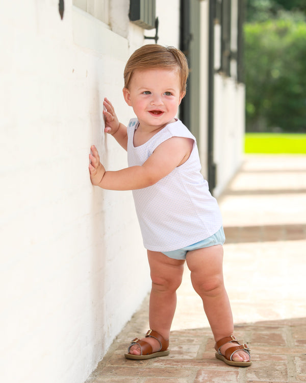 Shepherd Diaper Set- Light Blue Bitty Dot