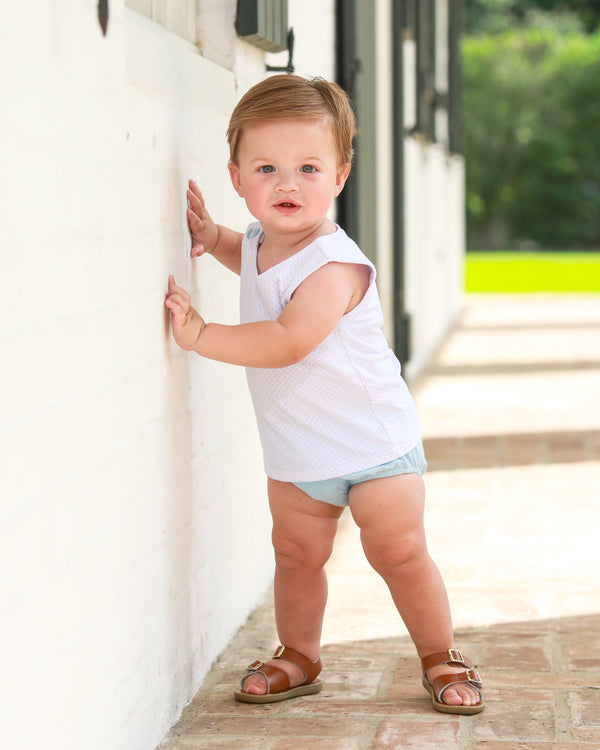 Shepherd Diaper Set- Light Blue Bitty Dot