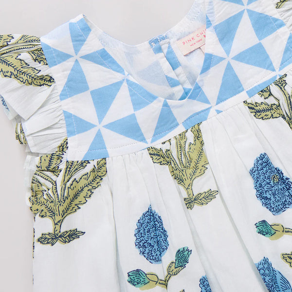 Courtney Dress- Blue Oversized Dandelion