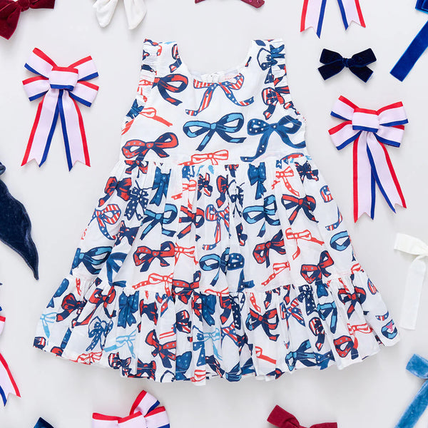 Kelsey Dress- Red White and Bows