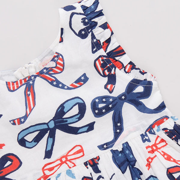 Kelsey Dress- Red White and Bows