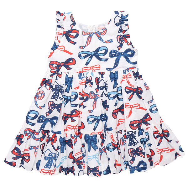 Kelsey Dress- Red White and Bows