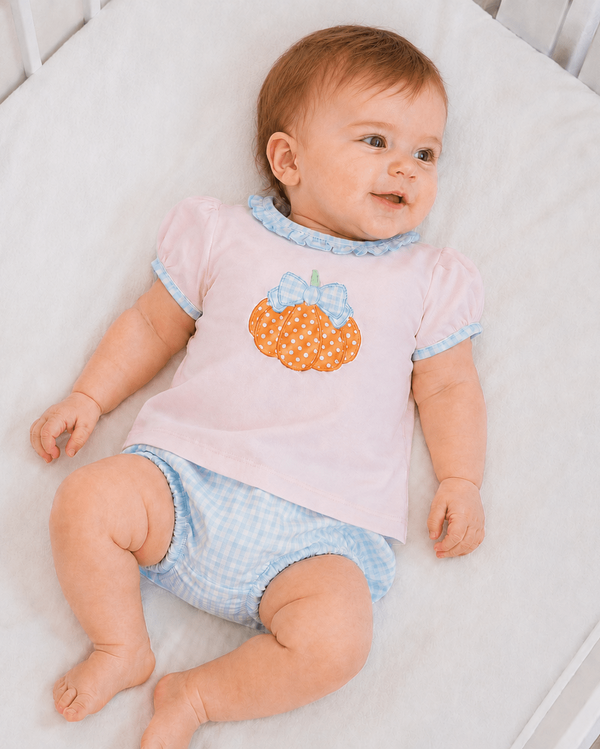 Bowtique Pumpkin Applique Ruffle Diaper Cover Set