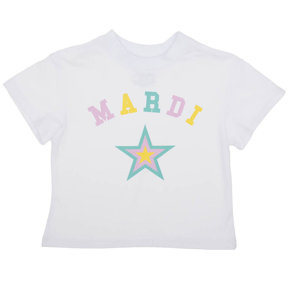 Mardi Gras Pastel Star Screen Print Boxy T