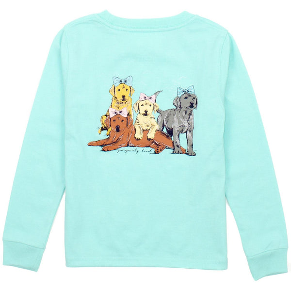Puppy Pile LS- Seafoam