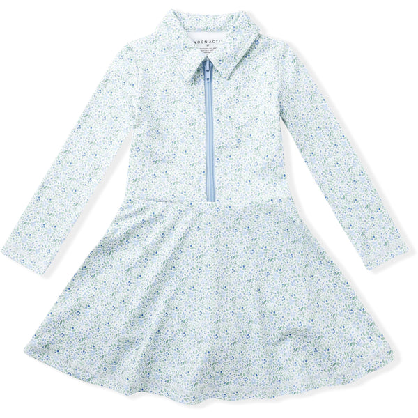 Floral L/S Dress Collar Tennis Dress